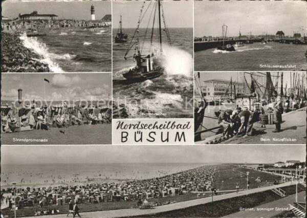 Buesum Nordseebad Sturm Leuchtturm Sturmbrecher Schleusen