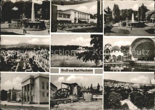 Bad Nauheim Brunnen Kurhaus Panorama Schwanenteich