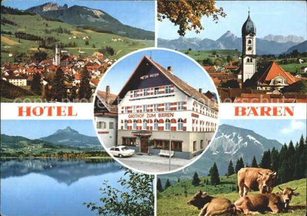Nesselwang Totalansicht Kirche See Kühe Hotel Gast