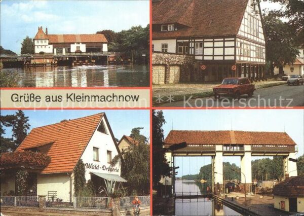 Kleinmachnow Teltowkanal Schleuse Fachwerkhaus Wald