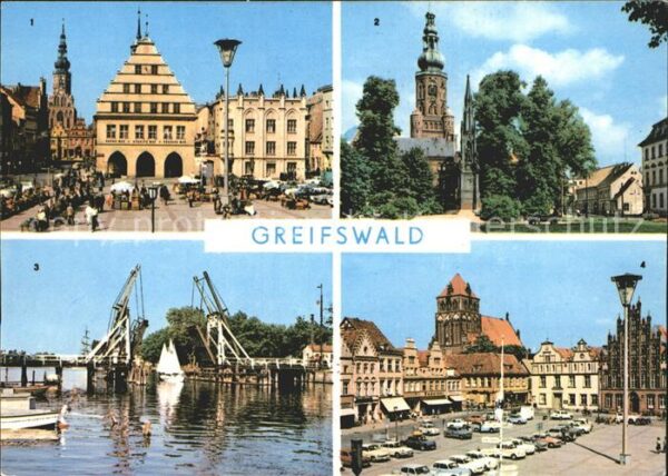 Greifswald Mecklenburg Vorpommern Rathaus Nikolaidom Wiecker Brücke PdF