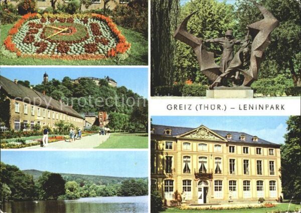 Greiz Thueringen Leninpark Blumenuhrn Oberes Schloss Wei