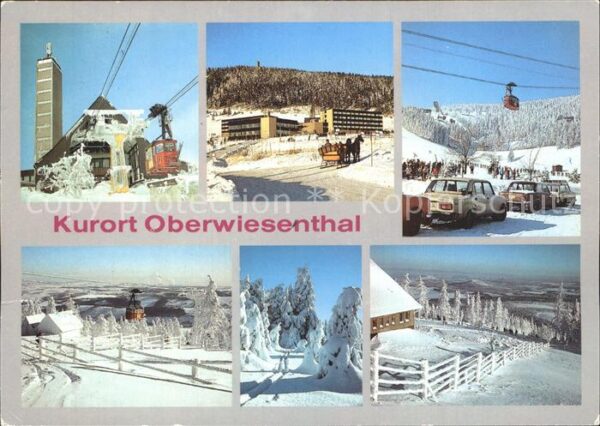 Oberwiesenthal Erzgebirge Seilbahn Bergstation Hotels Skipisten W