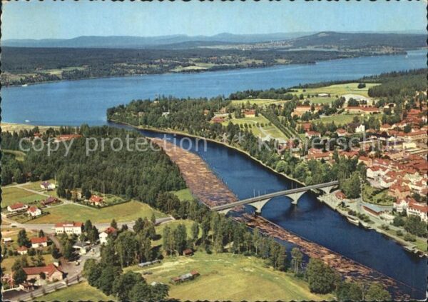 Dalarna Flygbild över Leksands samhälle Österda