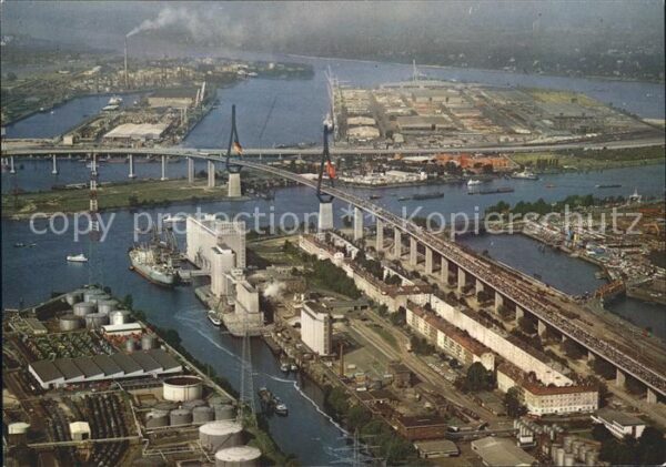 Hamburg Köhlbrandbrücke Fliegeraufnahme