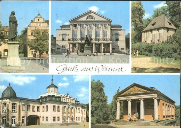 Weimar Thueringen Herder Denkmal Dt Nationaltheater Goeth