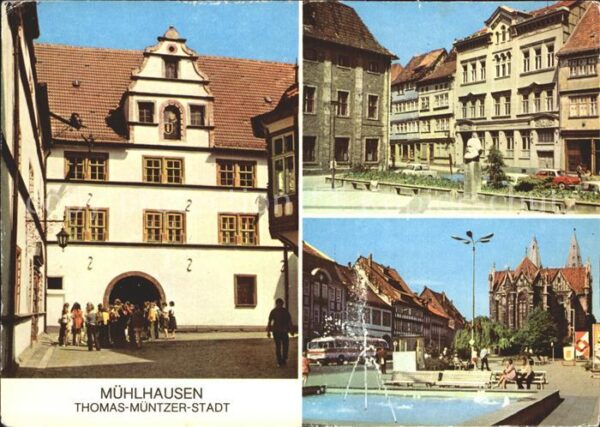 Muehlhausen Thueringen Rathaus Karl Marx Platz Wilhelm Pieck P