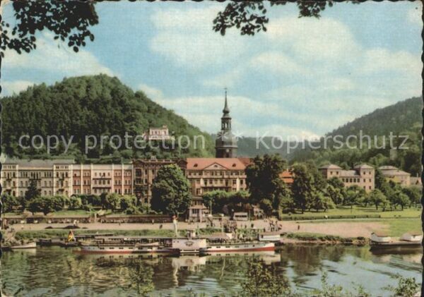 Bad Schandau Teilansicht Elbepartie Dampfer