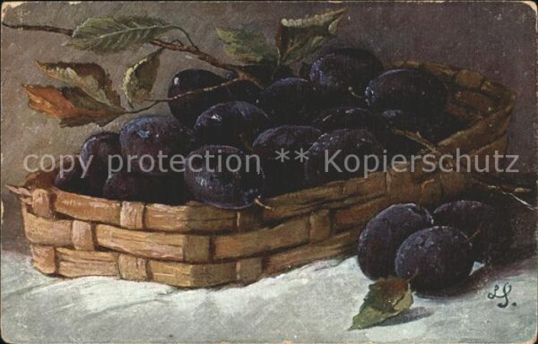 Obst Zwetschgen Künstlerkarte