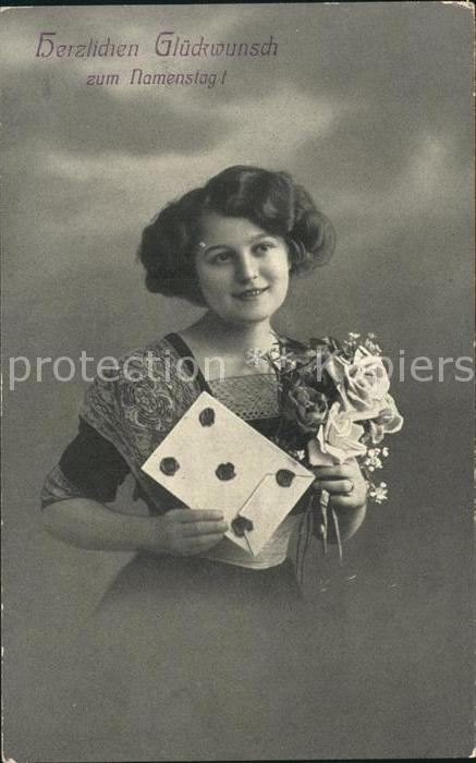 Namenstag Namenskarte Mädchen Rosen Briefumschlag