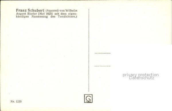 Schubert Franz Namenszug Aquarell Wilhelm August Riede – Bild 2