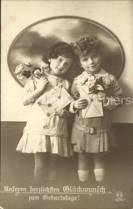 Foto LL Nr. 829/1 Geburtstag Kinder Blumen Briefums