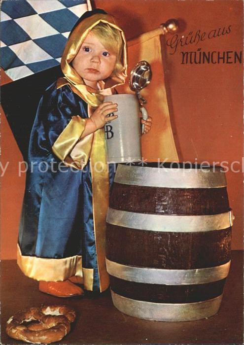 Muenchner Kindl München Bierfass Brezel Bierkrug