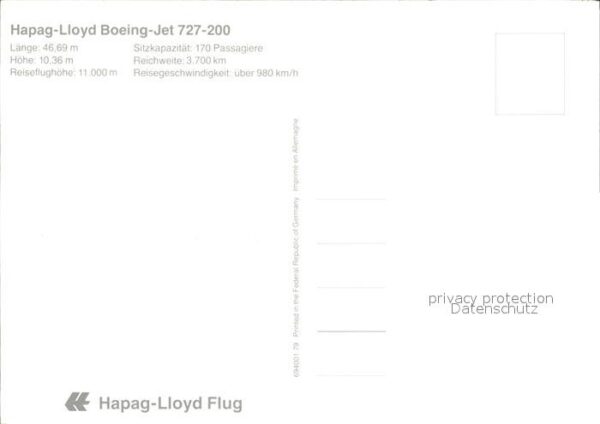 Flugzeuge Zivil Hapag-Lloyd Boeing-Jet 727-200 – Bild 2
