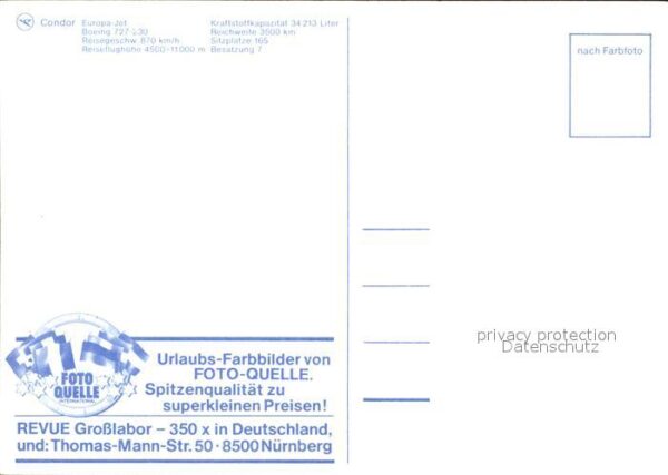 Flugzeuge Zivil Condor Europa-Jet Boeing 727-230 – Bild 2