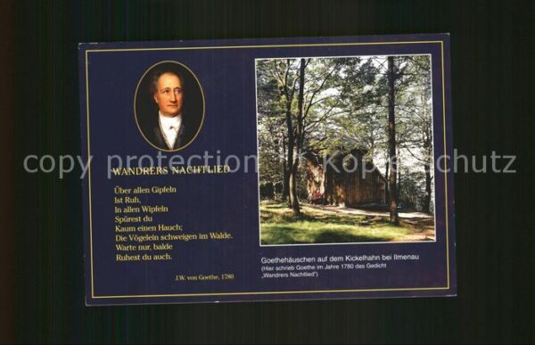 Goethe Johann Wolfgang von Wandrers Nachtlied Goethehäuschen Kicke