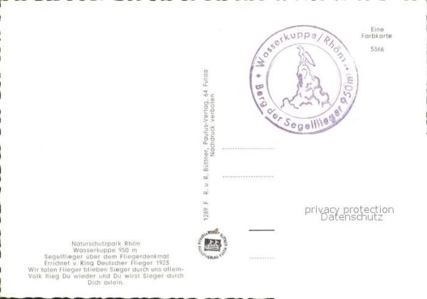 Segelflug Gliding Vol-Voile Vuolo-a-Vela Wasserkuppe Rhön Fliegerdenkmal – Bild 2