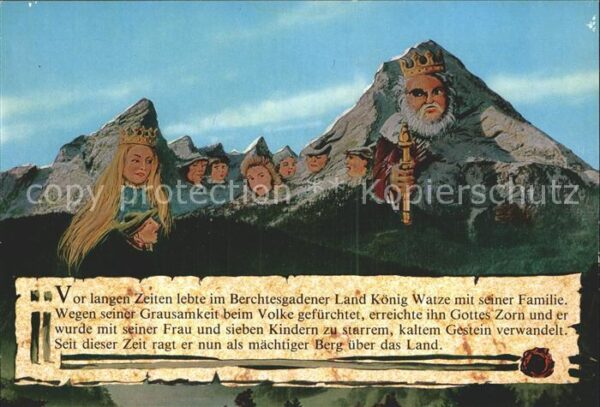 Berggesichter König Watze mit Familie Watzmannsage