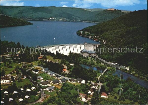Staudamm Talsperre Hemfurth Staumauer Schloss Waldeck Flie