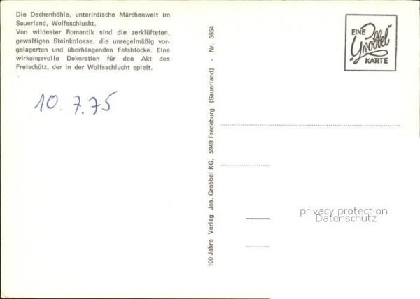 Hoehlen Caves Grottes Dechenhöhle Sauerland Wolfsschlucht – Bild 2