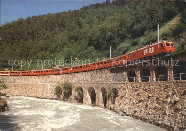 Eisenbahn Glacier-Express Rhone Mörel Wallis