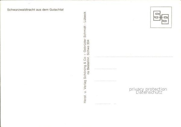 Trachten Schwarzwald Gutachtal Bollenhut - P O S T K A R T E – Bild 2