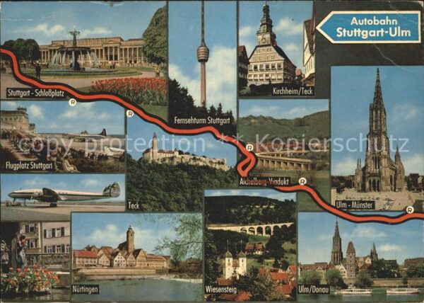 Autobahn Stuutgart-Ulm Aichelberg-Viadukt Wiesen