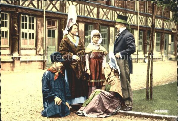 Trachten Frankreich Folklore Normand Bonnet Rond Pierrots C
