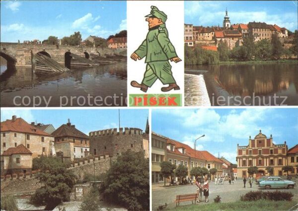 Pisek CZ Steinbrücke Stadtmauer
