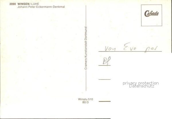 Winsen Luhe Johnann Peter Eckermann Denkmal – Bild 2
