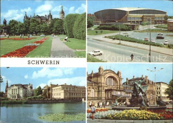Schwerin Mecklenburg Schloss Bahnhof Staatstheater Kongreßha