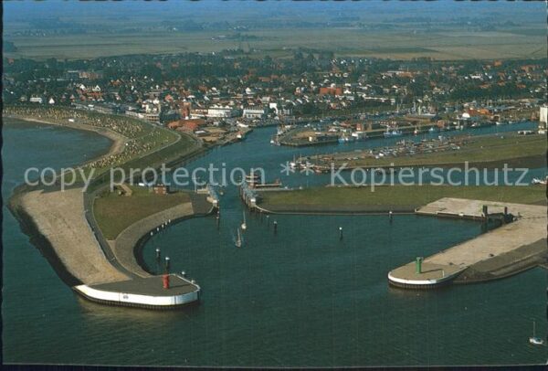 Buesum Nordseebad Hafeneinfahrt Fliegeraufnahme
