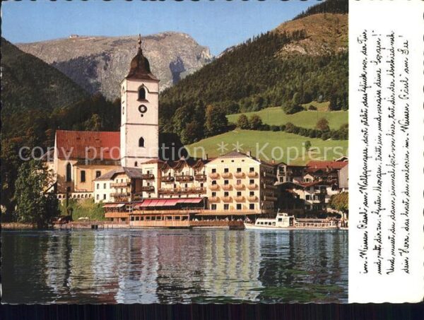 St Wolfgang Wolfgangsee Weisses Rössl Restaurant mit Schafberg