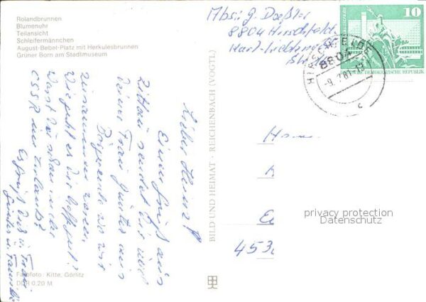 Zittau Rolandbrunnen Blumenuhr Schleifermännch – Bild 2
