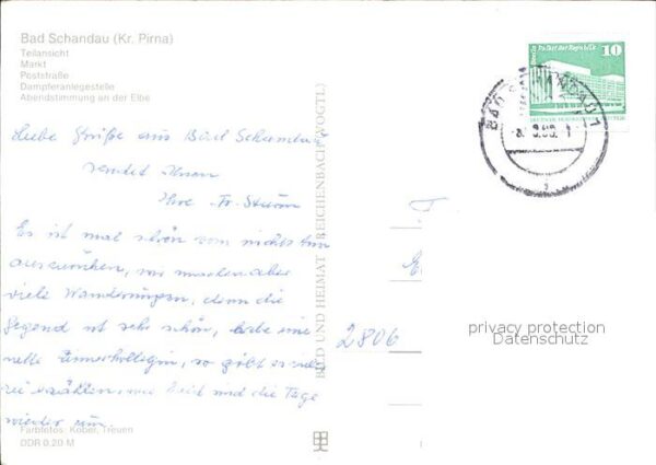 Bad Schandau Marktplatz Poststrasse Elbe am Abend – Bild 2