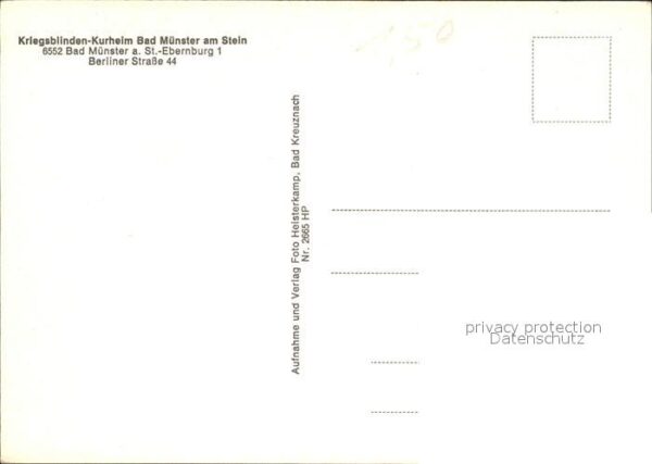 Bad Muenster Stein Ebernburg Kriegsblinden Kurheim – Bild 2