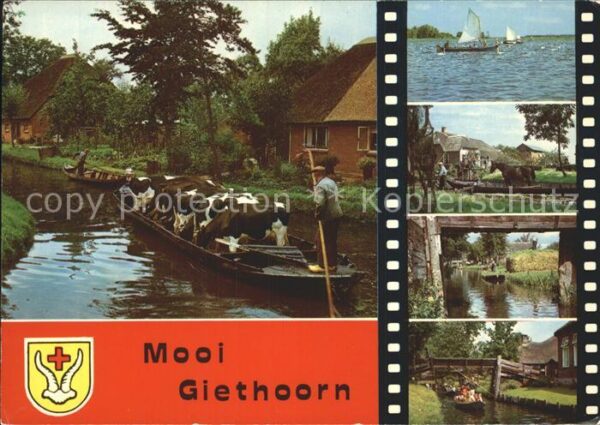 Giethoorn Boot mit Kühen Brücke