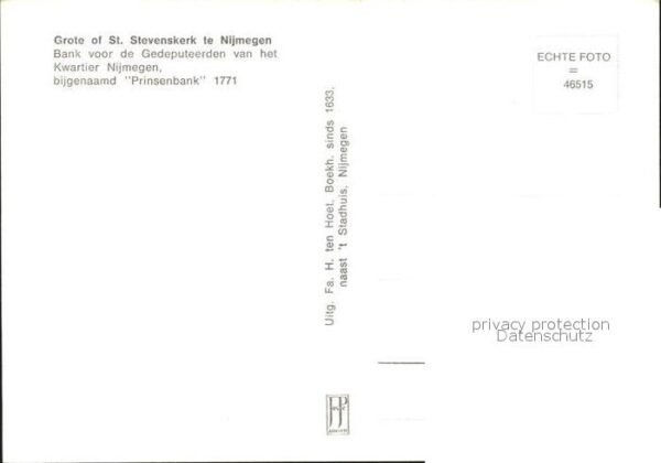 Nijmegen Grote of Sankt Stevenskerk Bank voor de – Bild 2