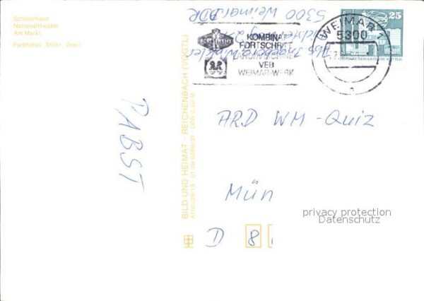 Weimar Thueringen Schillerhaus Nationaltheater Markt – Bild 2