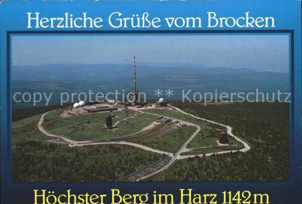 Brocken Harz Fliegeraufnahme mit Sendetürmen