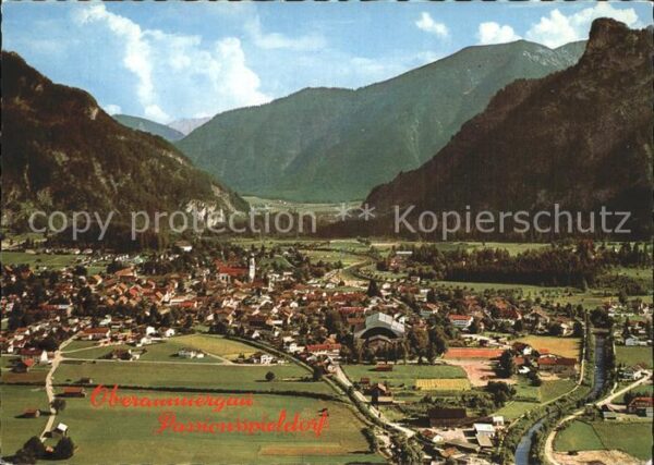 Oberammergau Passionsspieldorf Fliegeraufnahme