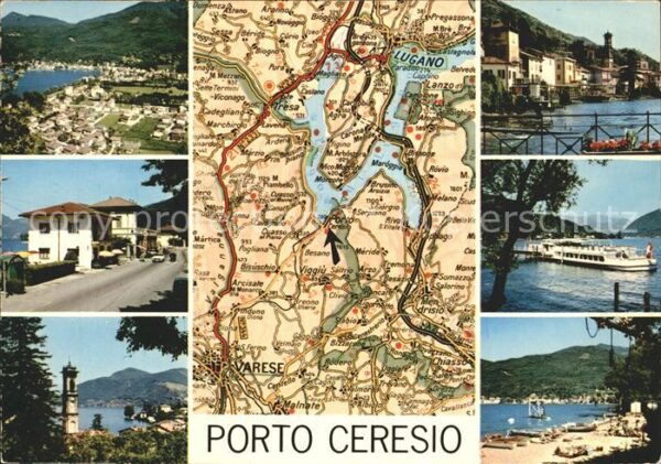 Porto Ceresio Karte mit Lago di Lugano