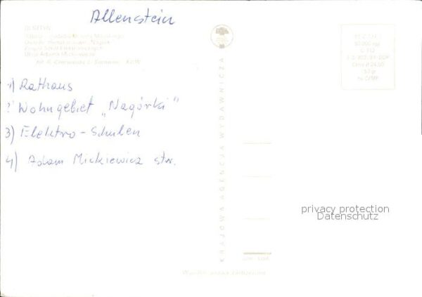 Olsztyn Allenstein Rathaus Wohngebiet Nagorki Elektroschul – Bild 2