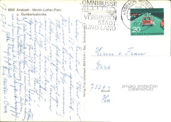 Ansbach Mittelfranken Martin Luther Platz und Gumbertuskirche – Bild 2