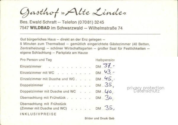 Wildbad Schwarzwald Gasthaus Alte Linde – Bild 2