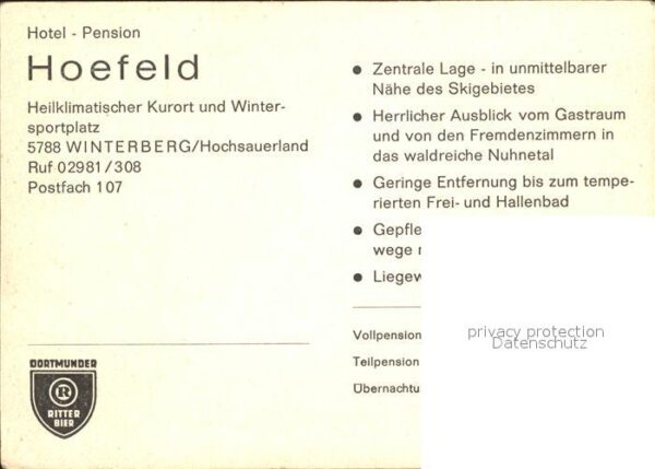 Winterberg Hochsauerland Hotel Pension Hoefeld – Bild 2
