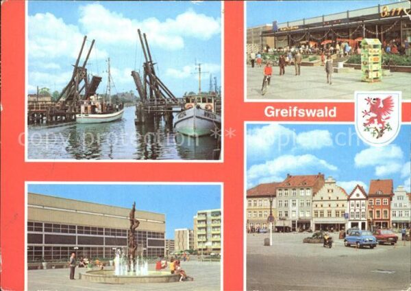 Greifswald Mecklenburg Vorpommern Wiecker Brücke Kaufhalle Sporthalle Pla