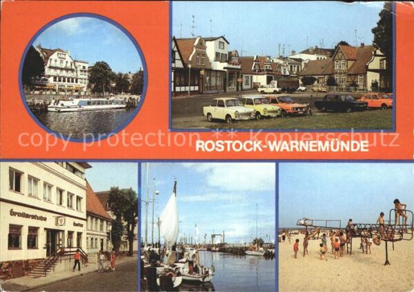 Warnemuende Ostseebad Cafe Atlantik mit Fahrgastschiff Theodo
