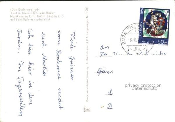 Liederkarte Das Bodenseelied Elfriede Weber – Bild 2
