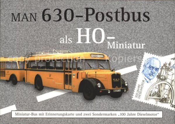 Postbus MAN 630 Miniatur Sondermarken 100 Jahre